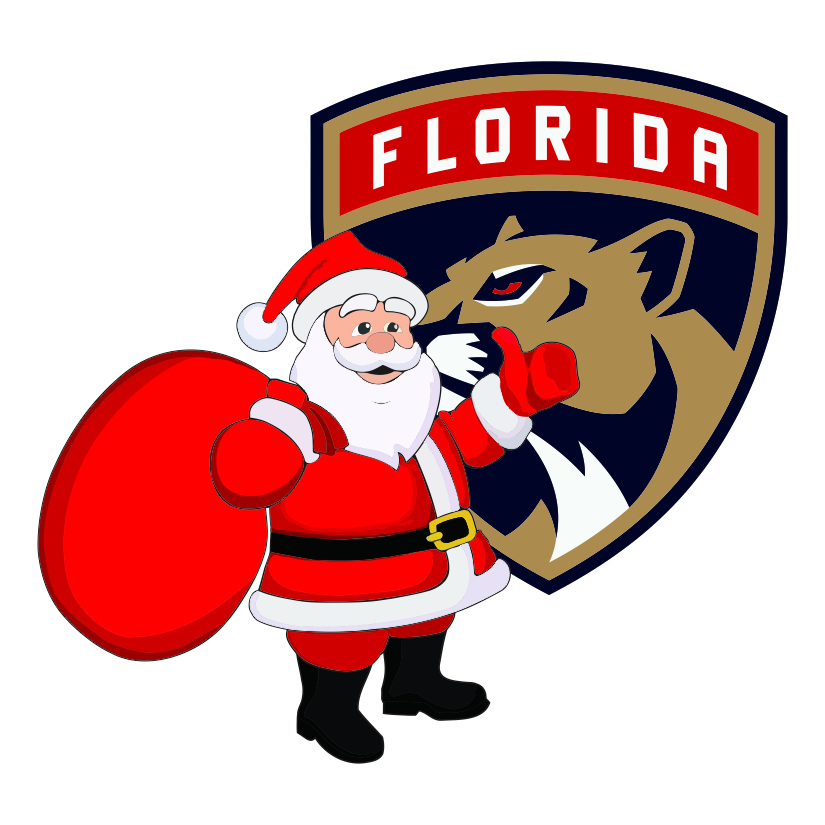 Florida Panthers Santa Claus Logo vinyl decal